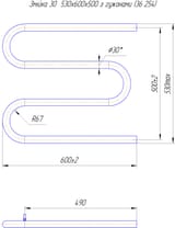 Водяна рушникосушарка Inox Змійка 30 530х600/500 4