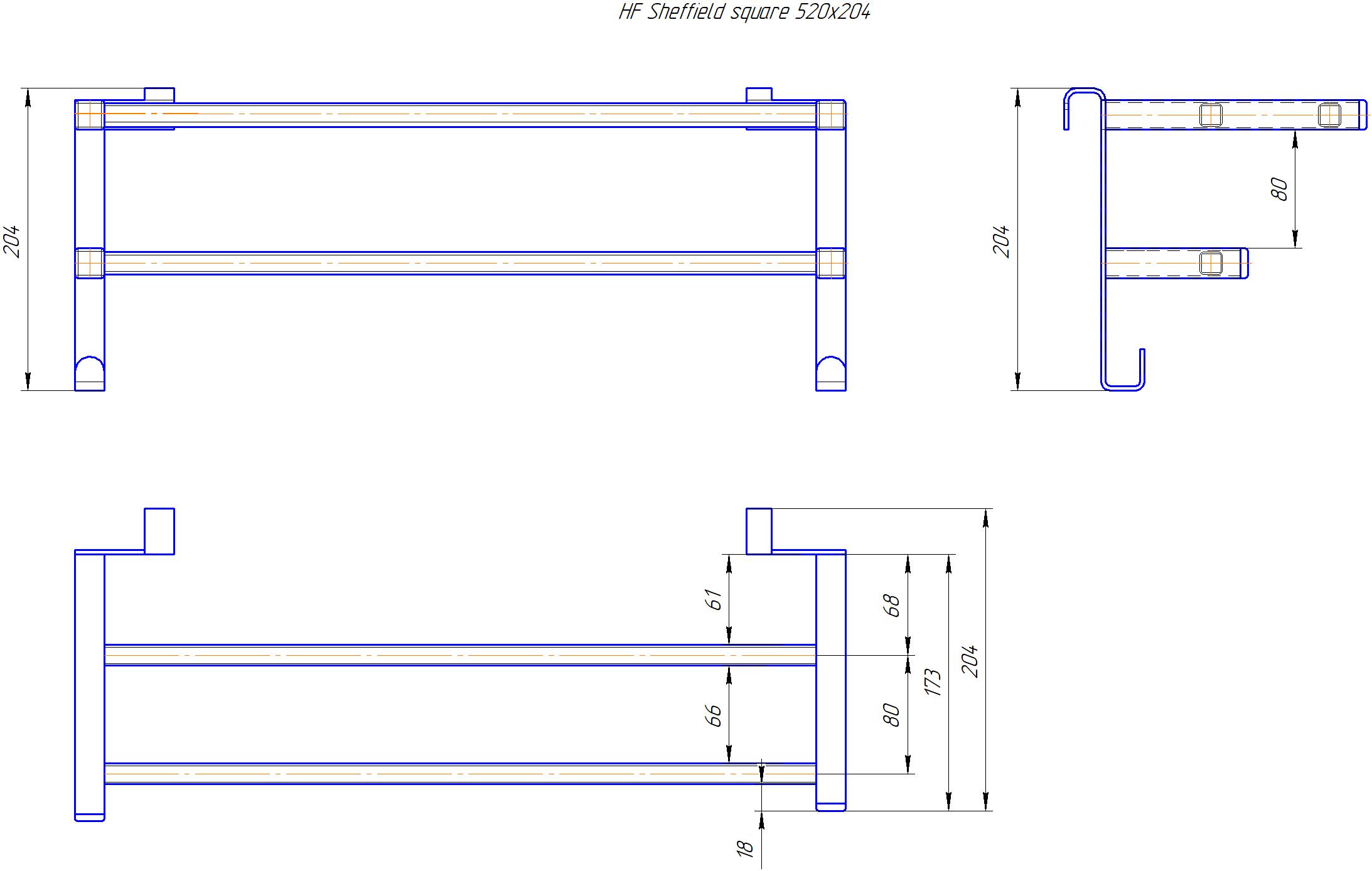 Полиця HF Sheffield 520x204 профільна 5