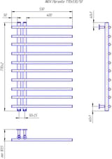 Водяна рушникосушарка Inox Марсель 770х530/50 4