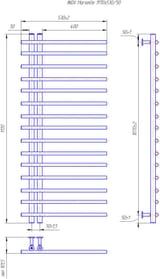 Водяна рушникосушарка Inox Марсель 1170х530/50 4