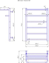 Водяна рушникосушарка Inox Готель 770х530/500 4