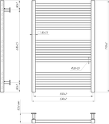 Водяна рушникосушарка Inox Гера 770х530/500 4