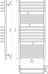 Водяна рушникосушарка Inox Гера-Люкс 1170х530/500 3
