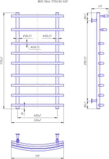 Водяна рушникосушарка Inox Маріо 970х530/400 4