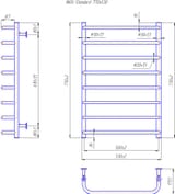 Водяна рушникосушарка Inox Стандарт 770х530/500 4