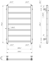 Водяна рушникосушарка Inox Токіо 770х530/500 4