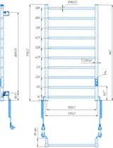 Електрична рушникосушарка HF Leeds 970х530 чорний мат 5
