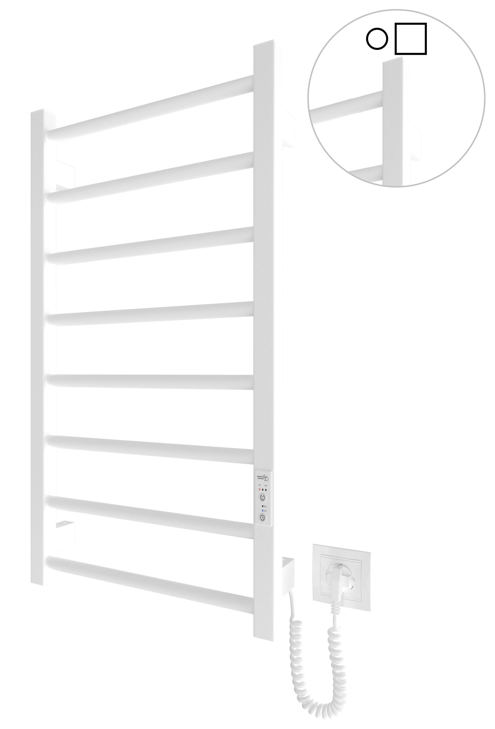 Електрична рушникосушарка HF Leeds 770x430 білий мат 1
